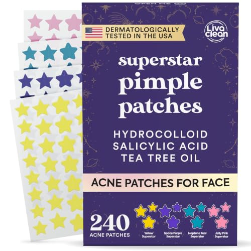 Livaclean 240CT Star Pimple Patches for Face w/ Hydrocolloid, - Product Imagery
