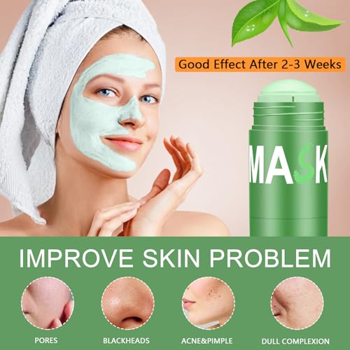 Green Tea Face Mask Stick for Face, Blackhead Remover with Green - Product Imagery