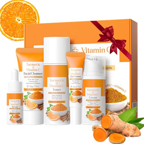 Vitamin C Turmeric Skincare Gift Set for Women, Complete Kit - Product Imagery