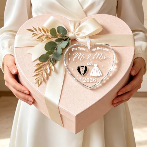 DPKOW Wedding Gifts for Couples 2026, Mr and Mrs Gifts Crystal - Product Imagery