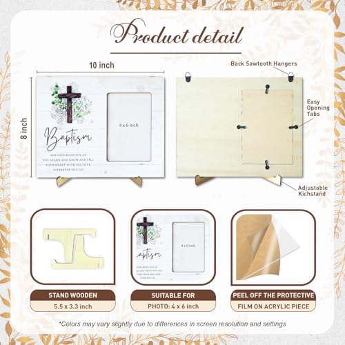 Baptism Picture Frame - 4 x 6 Inch Photo - First Communion Gifts - Product Imagery