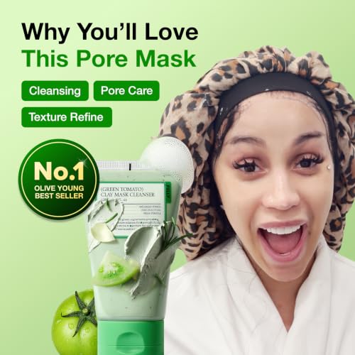 FULLY Green Tomato Pore Clay Mask Cleanser for Deep Cleansing, - Product Imagery