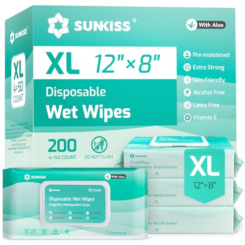 SUNKISS TrustPlus Adult Wet Wipes Extra Large 8 x12 - SUNKISS Official Imagery - 1