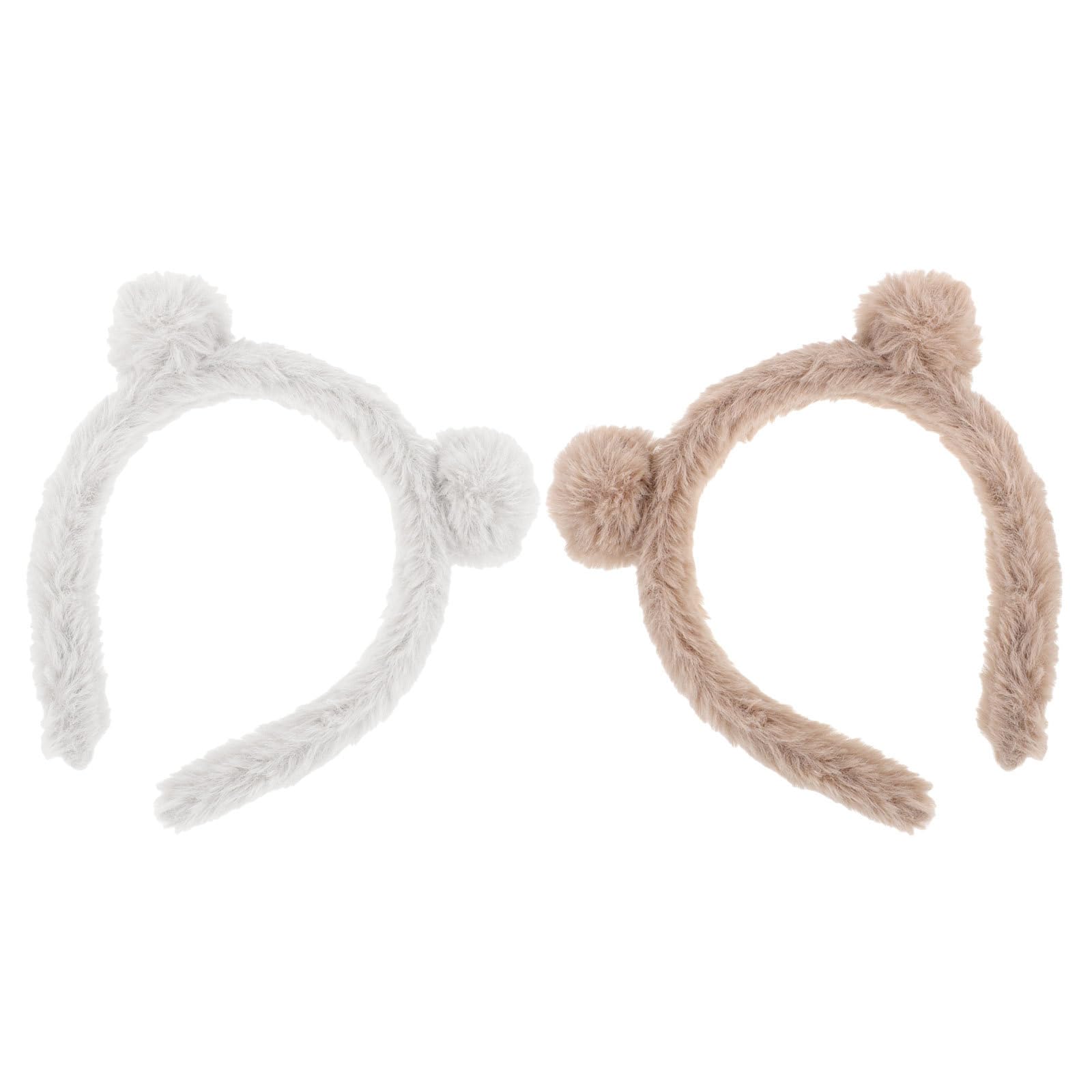 Yardwe plush bear ears headband with fluffy, cute design for women, featuring two soft, adorable hairbands with bear ears.