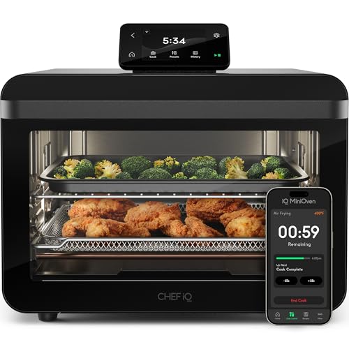 CHEF iQ MiniOven Smart Toaster Oven Air Fryer Combo, 11-in-1 - Product Imagery