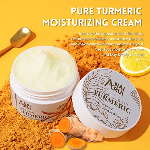 ANAI RUI Turmeric Face Cream with Vitamin C, 1.76 OZ - Product Imagery