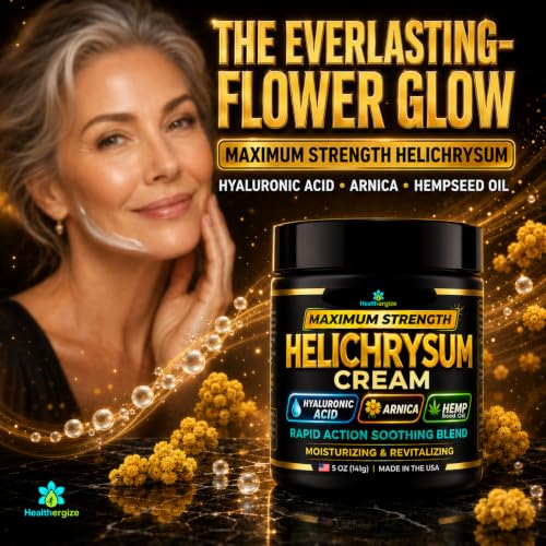Healthergize Helichrysum Cream Maximum Strength – Soothing Cream - Product Imagery