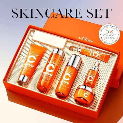 Vitamin C Skincare Set, 6-Piece Complete Daily Face Care Routine - Product Imagery