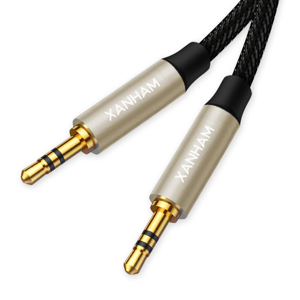 XANHAM 3.5mm TRS Stereo Aux Cable 3.3 Feet /1M Auxiliary Audio Hi by XANHAM - Angle View 2