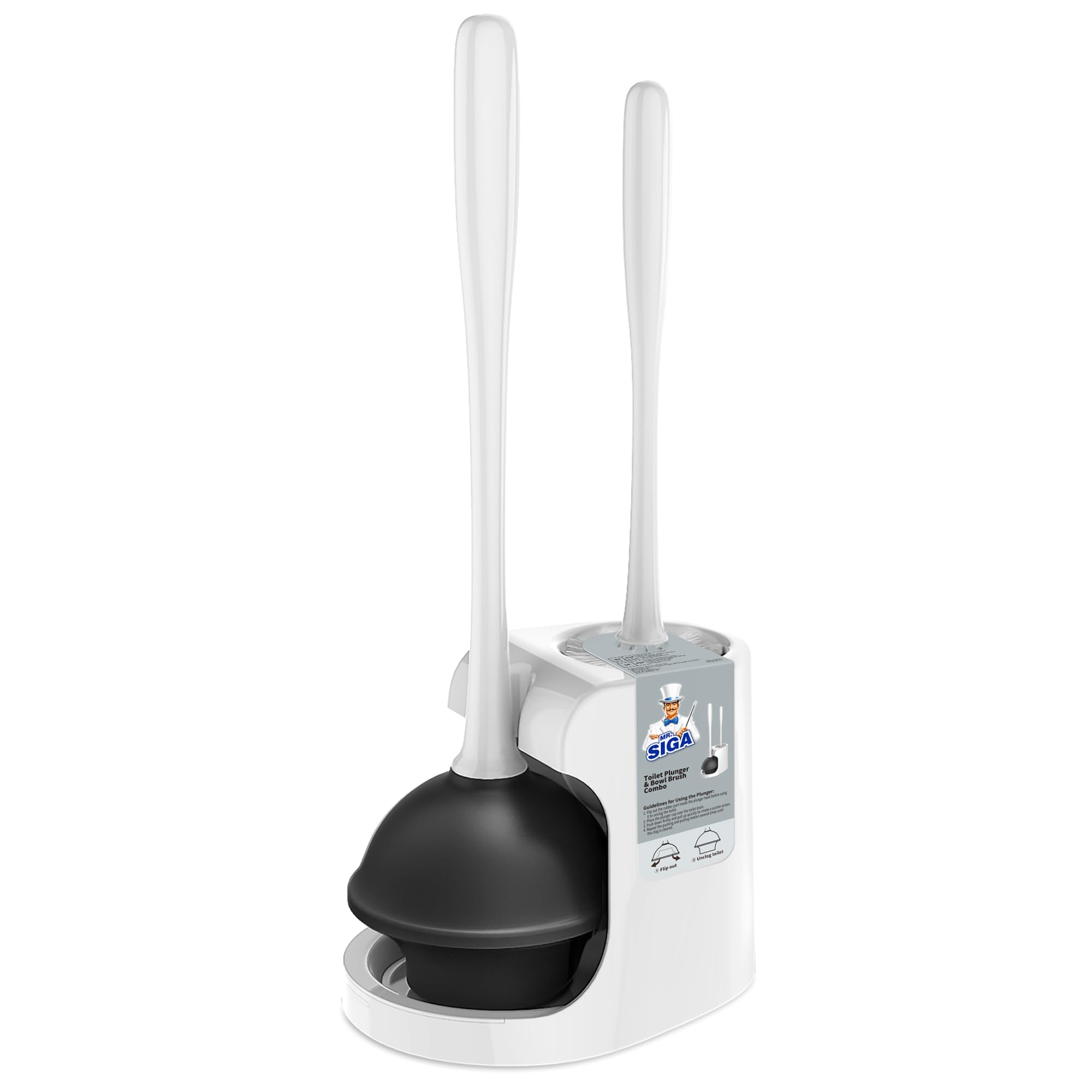 MR.SIGA Toilet Plunger and Bowl Brush Combo for Bathroom Cleaning - MR.SIGA Official Product View 7