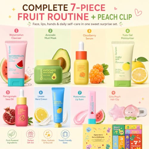 7 Day Fruit Skincare Gift Set Sweet Surprise Beauty Kit for Women - Product Imagery