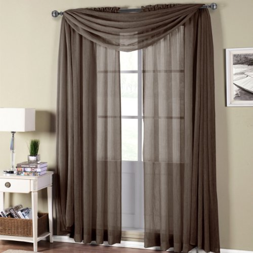Royal Hotel Luxury Abri Top Rod Pocket, Crushed Sheer Curtains, - Product Imagery