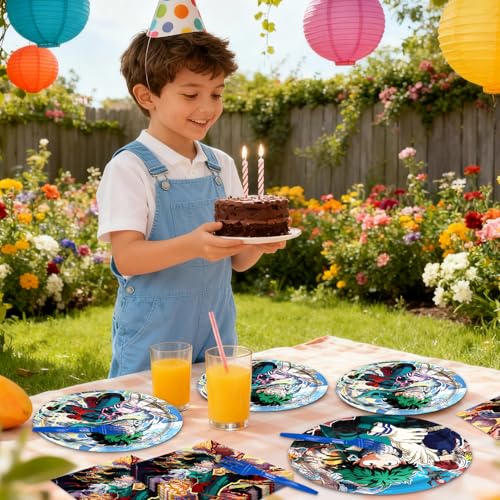 41pcs My-Hero Academy Party Supplies include 10 7'' plates,10 - Product Imagery