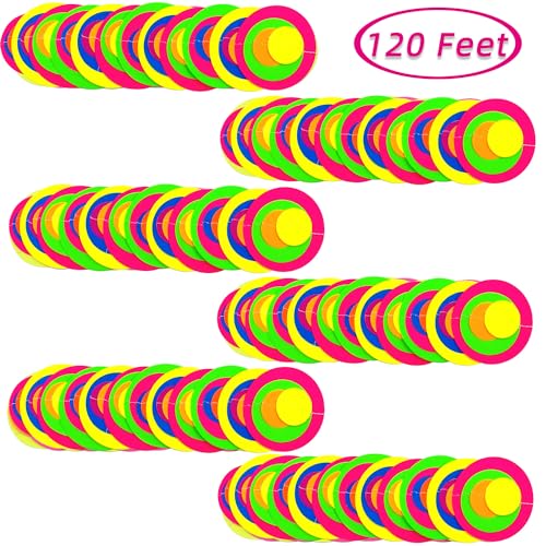 120feet Round Dot UV Neon Garland Hanging Paper Glow in The Dark - Product Imagery