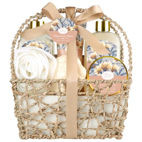 Gift Basket for Women 8pcs Magnolia Jasmine Spa Gift Baskets - ArioseMonde Official Imagery - 1