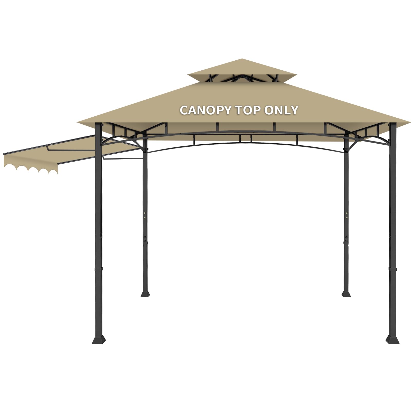 Iheqard 5' x 11' grill gazebo replacement canopy top, outdoor BBQ gazebo cover with durable fabric and weather-resistant design.