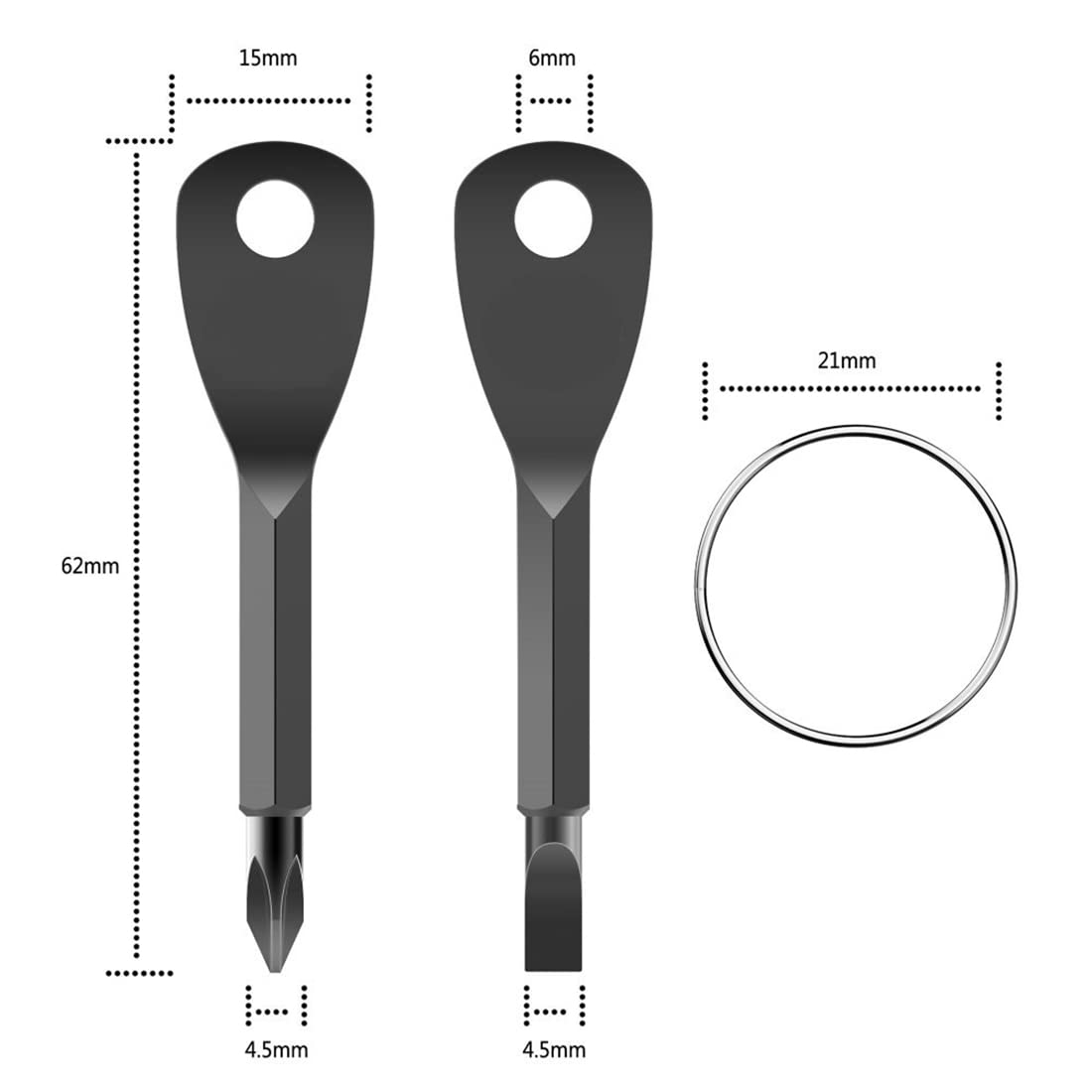 ROSTIVO Mini Phillips Flathead Screwdriver Keychain Cool Gadgets for M - View 2