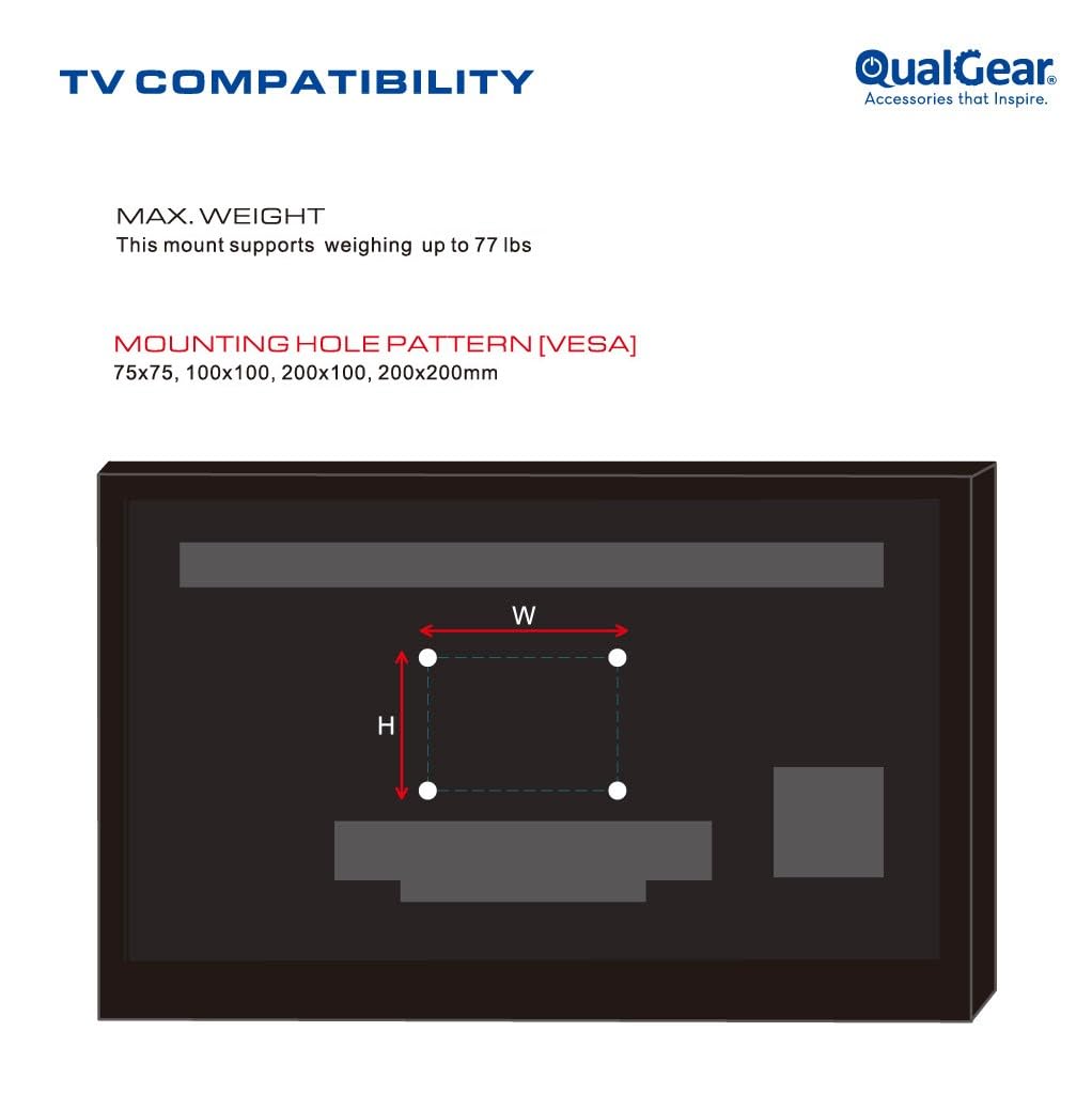 QualGear Qg TM 005 WHT 23 Inch to 42 Inch Premium Quality - QualGear Official Imagery - 6