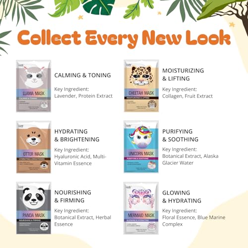 Epielle Character Face Mask Mystical Safari 6 Pack, Fun & Effe... - Product Imagery
