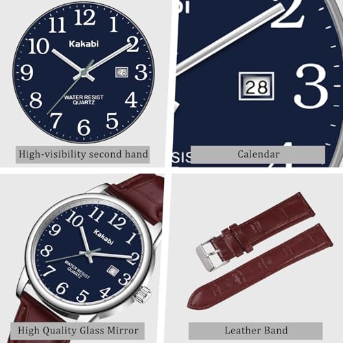 Watch for Men, Easy Reader Unisex Analog Quartz Waterproof - Product Imagery