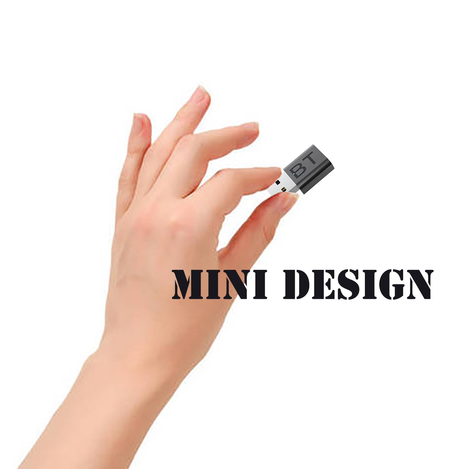 QOFOWIN Mini 2-in-1 USB Bluetooth Receiver,5.4 Wireless Audio Ada by QOFOWIN - Angle View 5