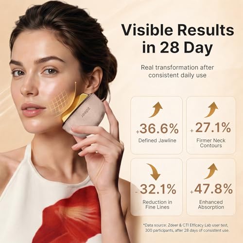 GS5 Electric Heated Gua Sha Tool, Red Light Face Massager, Pink - Product Imagery
