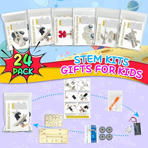 LINAYE 24 Packs STEM Kits for Kids, 6 in 1 Treasure Box Toys - Product Imagery