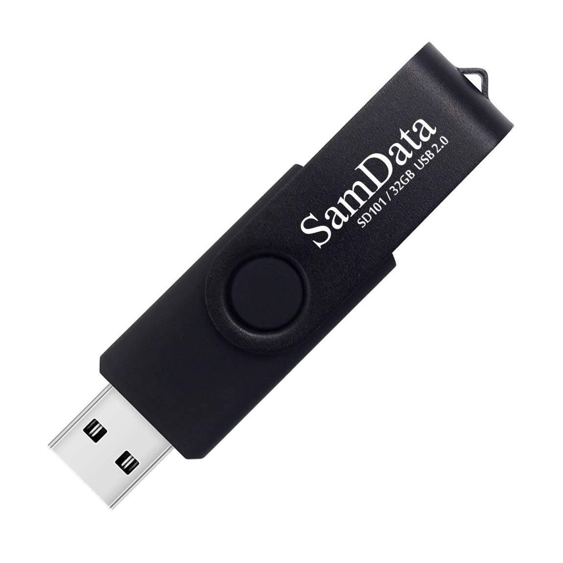 SamData 32GB USB flash drives with LED light, black and blue, 2-pack thumb drives for storage and backup.