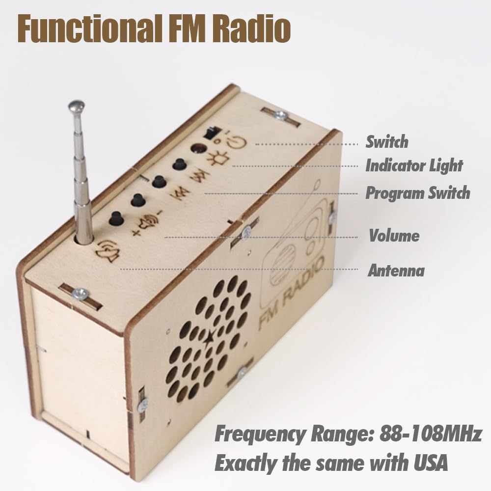 ANNISOKA STEM science kit for kids ages 6-8-13, DIY radio building craft with colorful components and electronic parts.