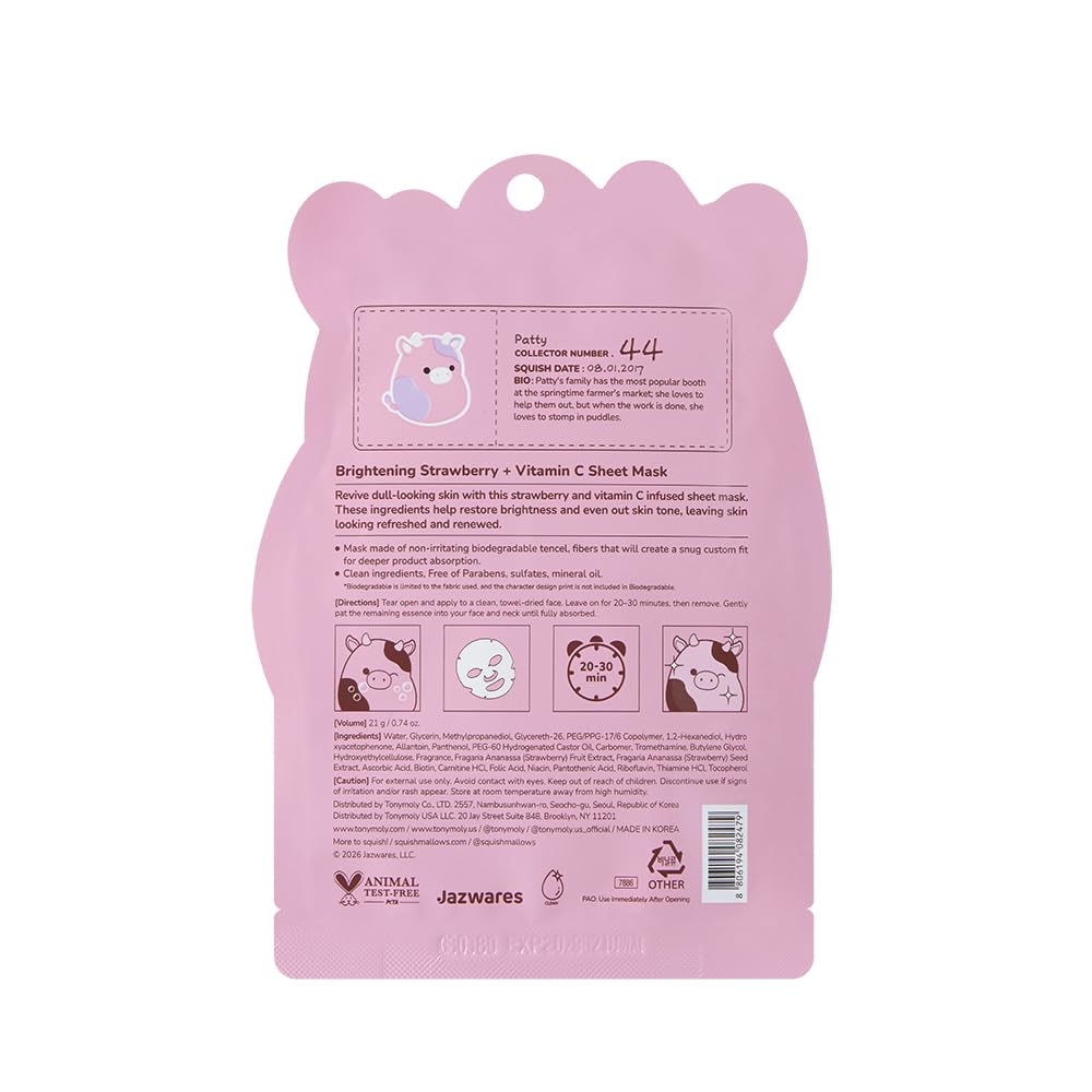 TONYMOLY x Squishmallows Patty the Cow Brightening Korean Face - TONYMOLY