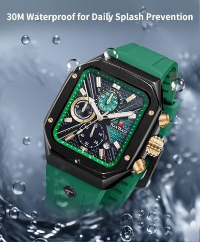 Mens Watches Waterproof Watch for Men Stopwatch Triple-Dial - Product Imagery