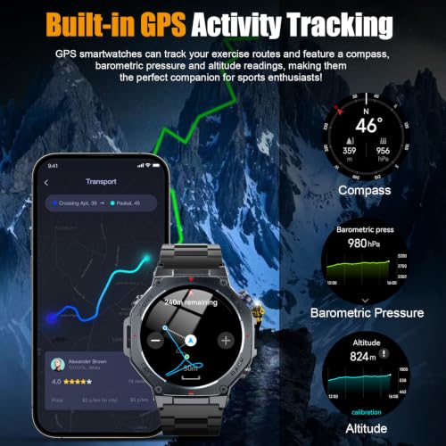 Jugeman Military Smart Watch for Men with Dual-Band GPS, 5ATM - Product Imagery