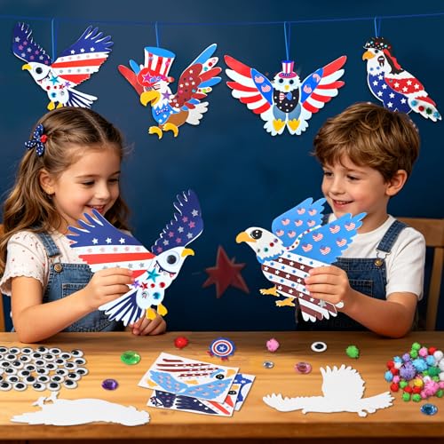 Ruicnte 4th of July Foam Eagle Patriotic Crafts for Kids School - Product Imagery