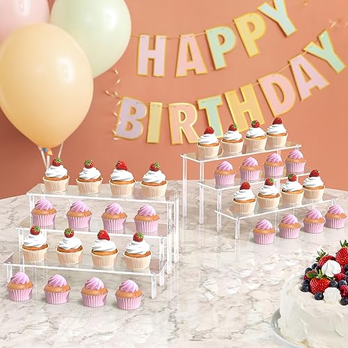 Acrylic Display Risers, 3 Tier Perfume Organizer, Clear Cupcake - Product Imagery