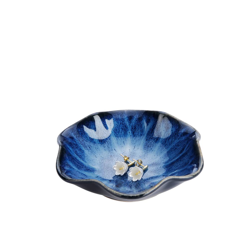 JAMEND CLXP Ring Dish, Kiln Glaze Jewelry Trinket Tray, Gifts for Women I Lotus - JAMEND CLXP Official Product View 5