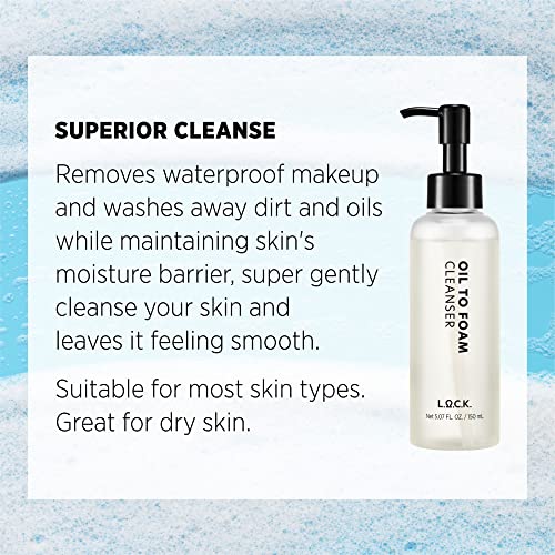 L.O.C.K. Oil To Foam Cleanser - Vegan Olive Based Cleanser, - Product Imagery