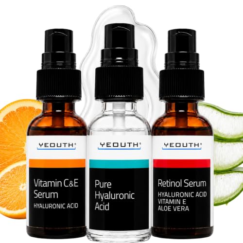 YEOUTH Hydrating Face Serum Set Retinol Vitamin C Hyaluronic - YEOUTH Official Imagery - 1