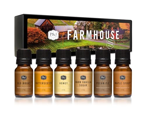 P&J Fragrance Oil Farmhouse Set | Old Books, Butterscotch, - Product Imagery