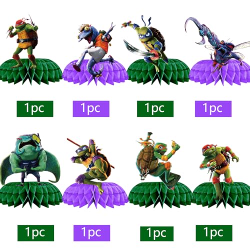 for TMNT Birthday Party Supplies, 8Pcs Honeycomb Centerpieces - Product Imagery