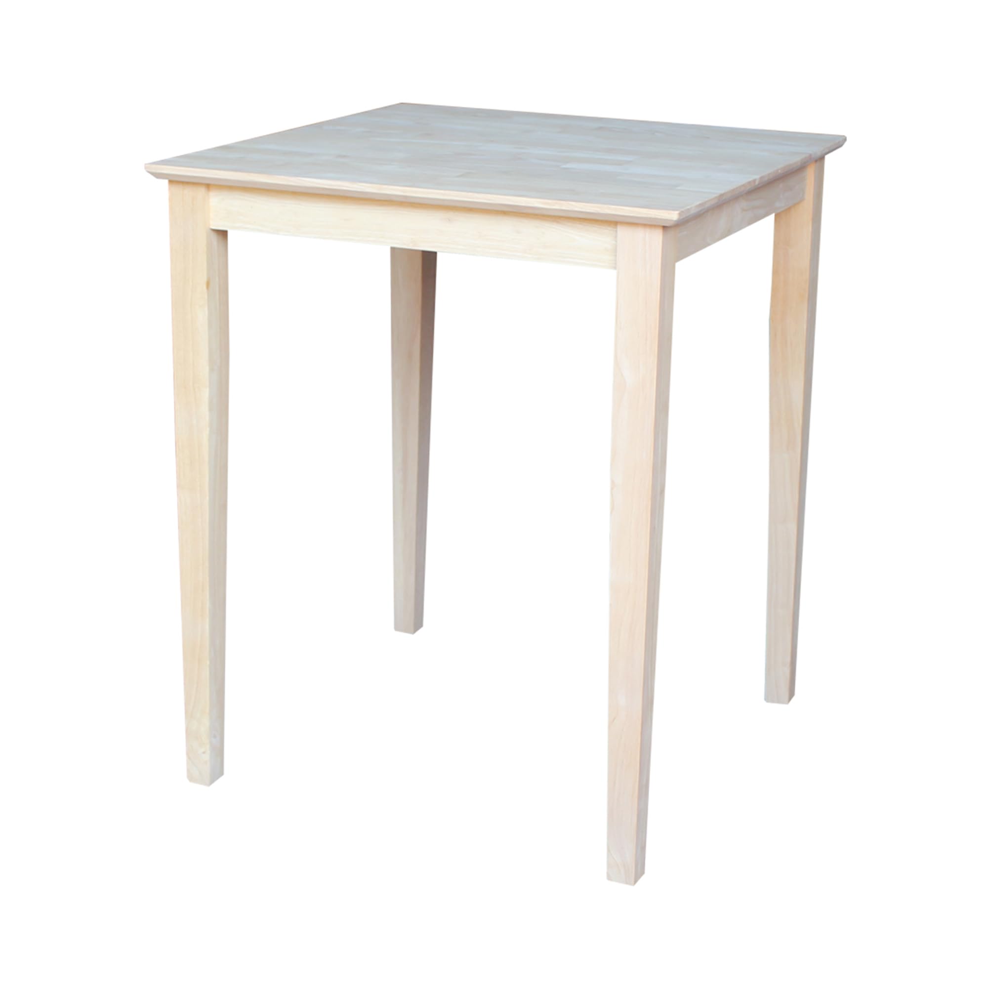Solid Wood Top Dining Table, 36 Inch High, Unfinished - Product Imagery
