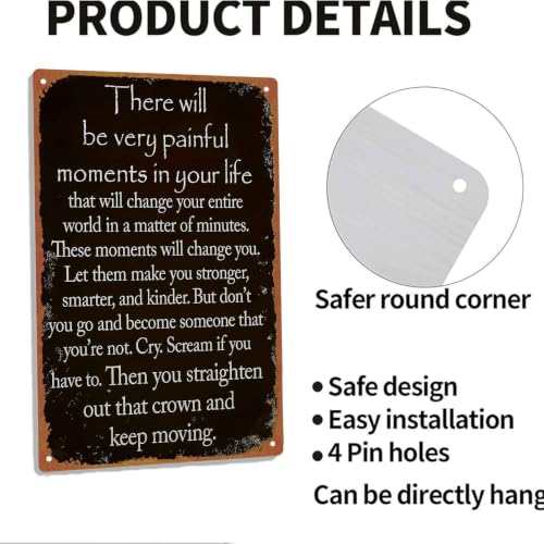 8x12 Inch Aluminum Metal Sign, Inspirational Quote Wall Art, - Product Imagery
