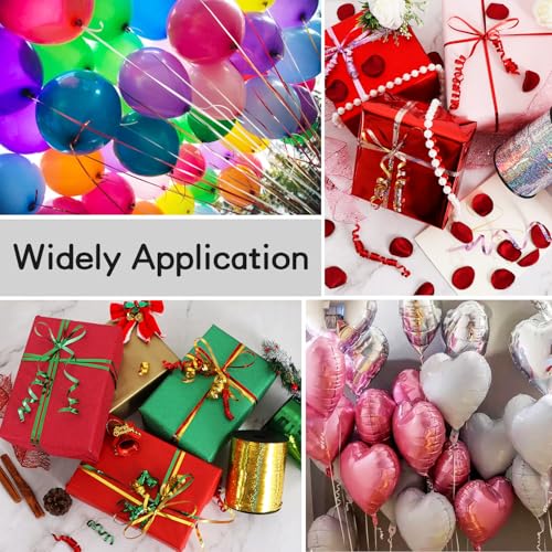 500 Yards Silver Ribbon Curling Crimped, Balloon String Shiny - Product Imagery