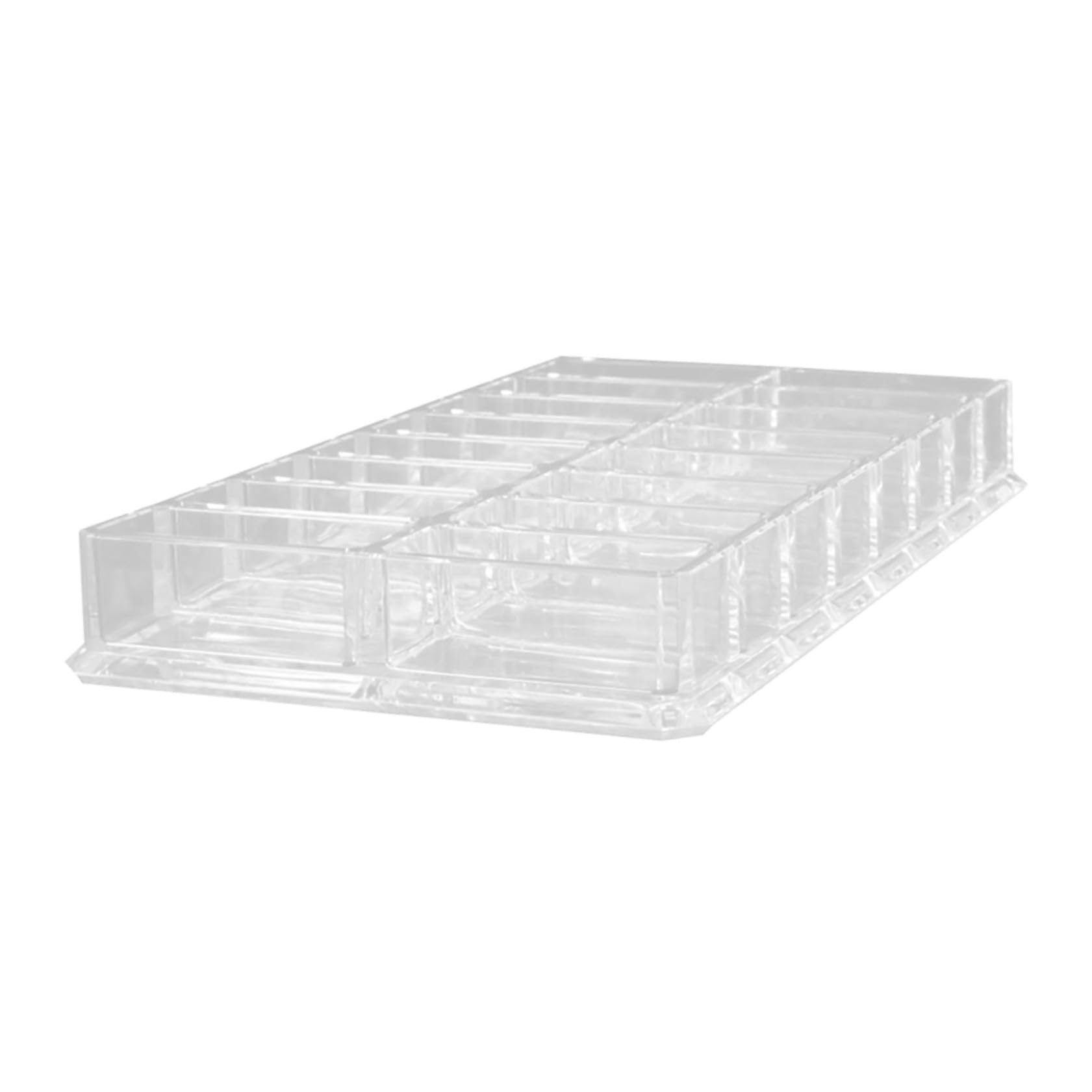 TEHAUX Acrylic Makeup Display Case 16-grid Double-row Compact Powder Organizer Cosmetic Storage Box for Beauty Care and Vanity Table