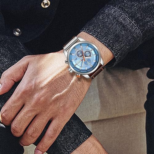FANMIS Mens Analog Quartz Chronograph Classic Casual Business - Product Imagery