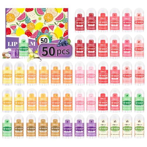 Mini Lip Balm 50 Pcs,Natural Lip Balms with Vitamin E and Coconut Oil - HCKLM Official Product View 1