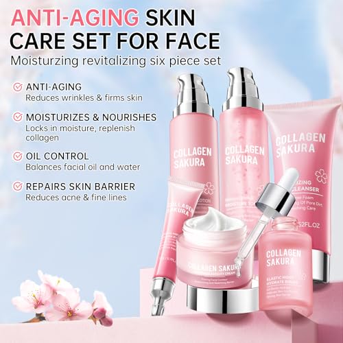 Sakura Skin Care Set for Teen Girls, Cherry Blossom Skincare - Product Imagery