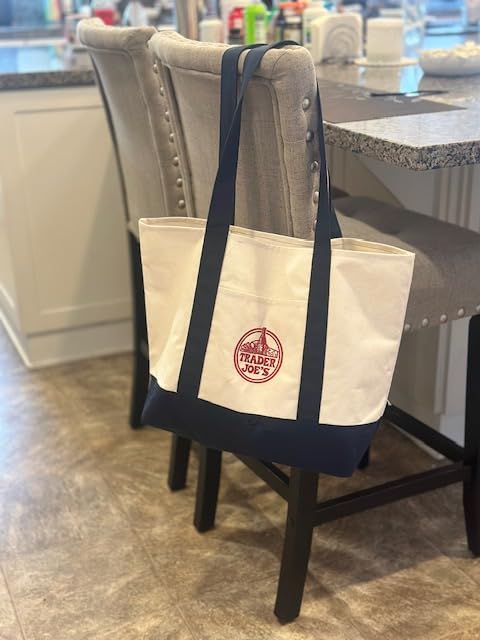 EXZMA Trader Joes Large Tote Shopping Bag Cotton Canvas - Product Imagery