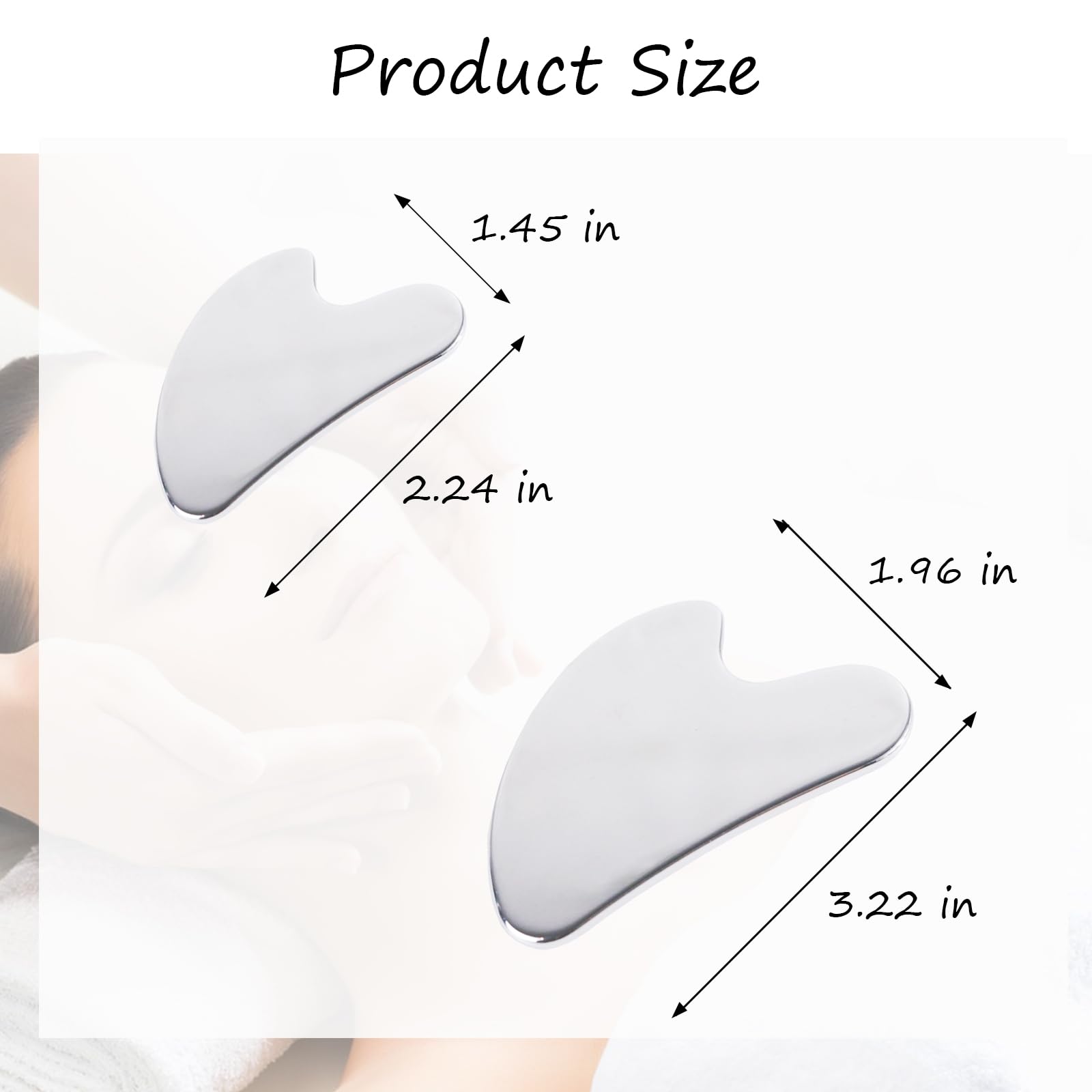 2 Pcs Silver Stainless Steel Facial Tools Heart Shape Metal Gua - Naturahand