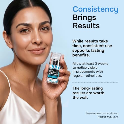 Retinol Collagen Face Serum - Anti-Aging Moisturizer for Women, - Product Imagery