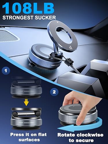 snanlen Upgraded 360° Nano Gel Vacuum Magnetic Phone Holder, Car - Product Imagery